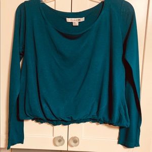 Green Forever21 top with elastic waist